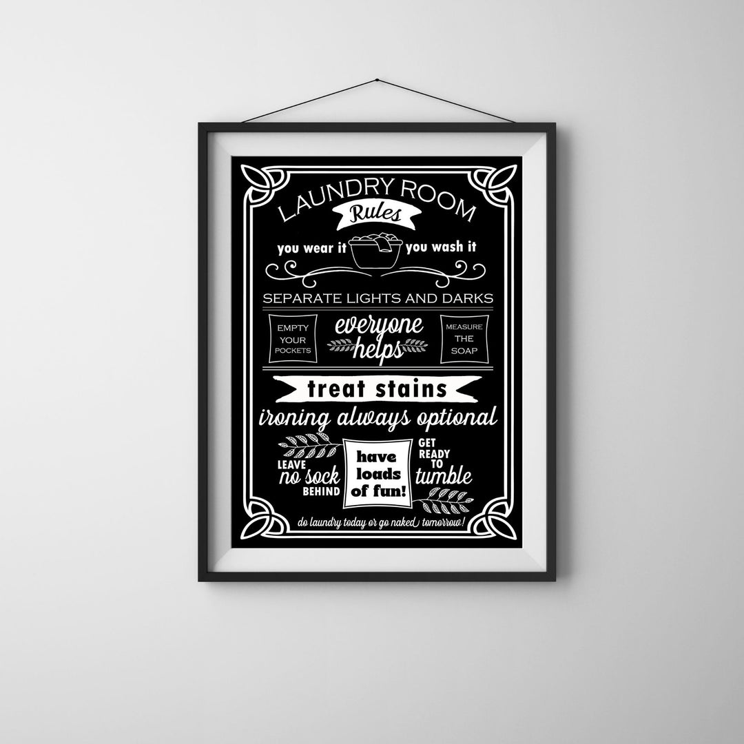 Laundry Room Rules - black