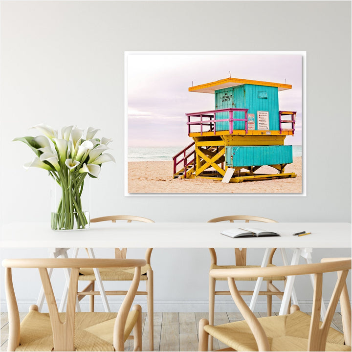 Blue & Yellow #4 Beach Decor Miami Lifeguard Tower