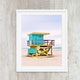 Blue Lifeguard Tower Beach Decor, Miami Florida Art Prints