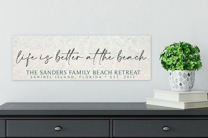 Personalized Life Is Better At The Beach Sign, Custom Beach House Decor