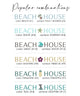 popular combinations of font colors and symbol choice for beach house canvas