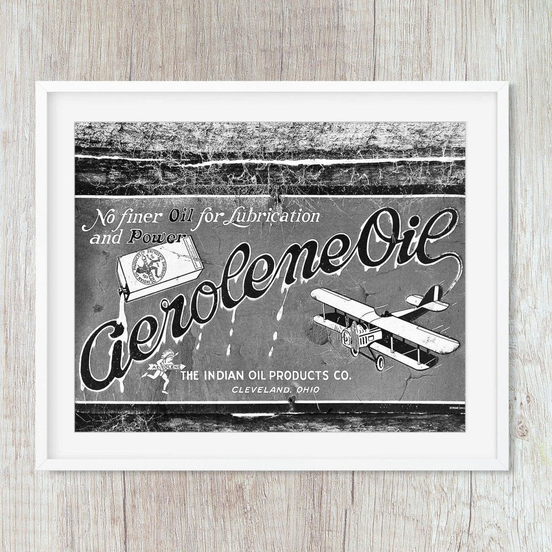 Aerolene Oil Vintage Airplane Sign Print - Catch A Star Fine Art