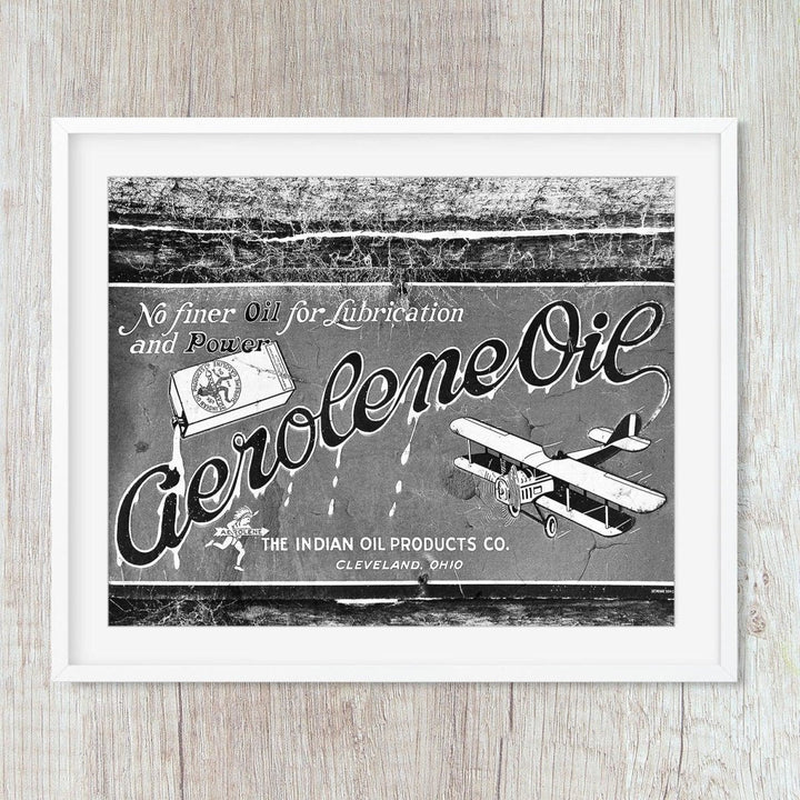 Aerolene Oil Vintage Airplane Sign Print - Catch A Star Fine Art