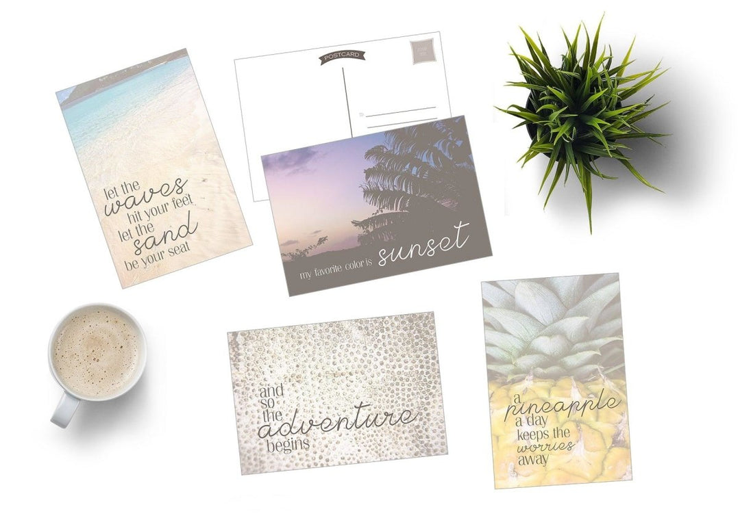 Tropical Quotes Postcard Set - Catch A Star Fine Art