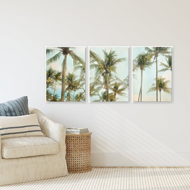 Sunrise Palm Trees - Set of 3