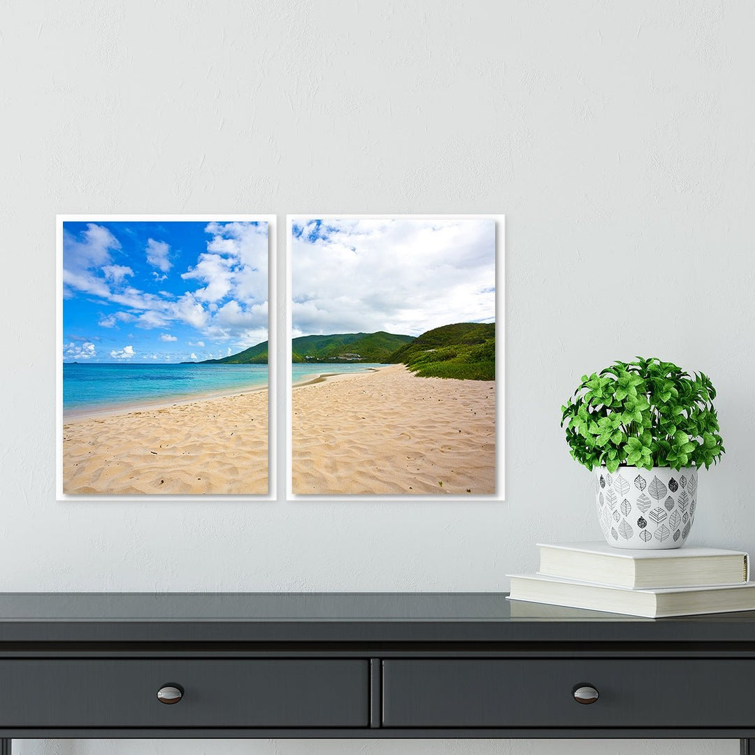 Coastal Caribbean Beach -  Set of 2