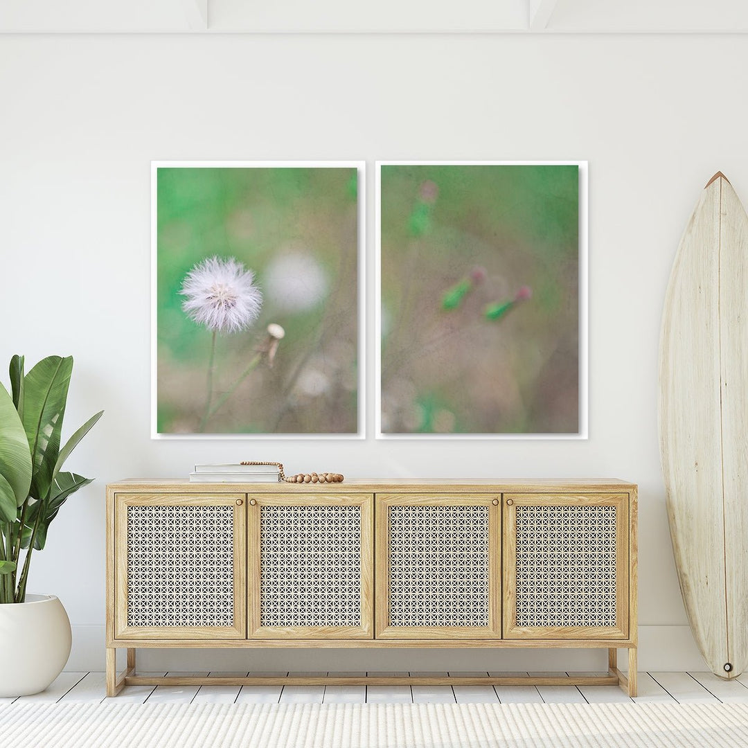 Green Dandelion #2 - Set of 2