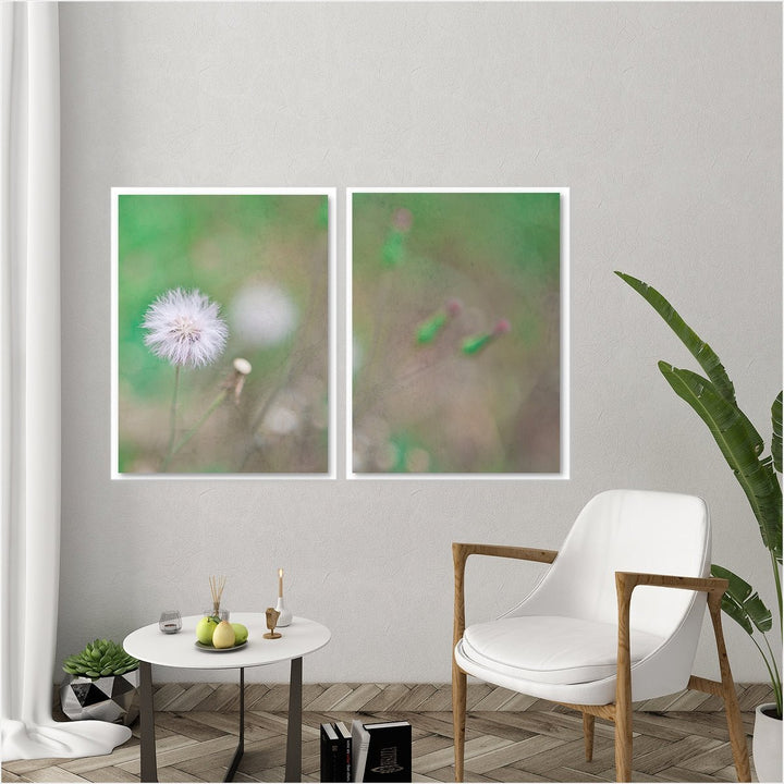 Green Dandelion #2 - Set of 2