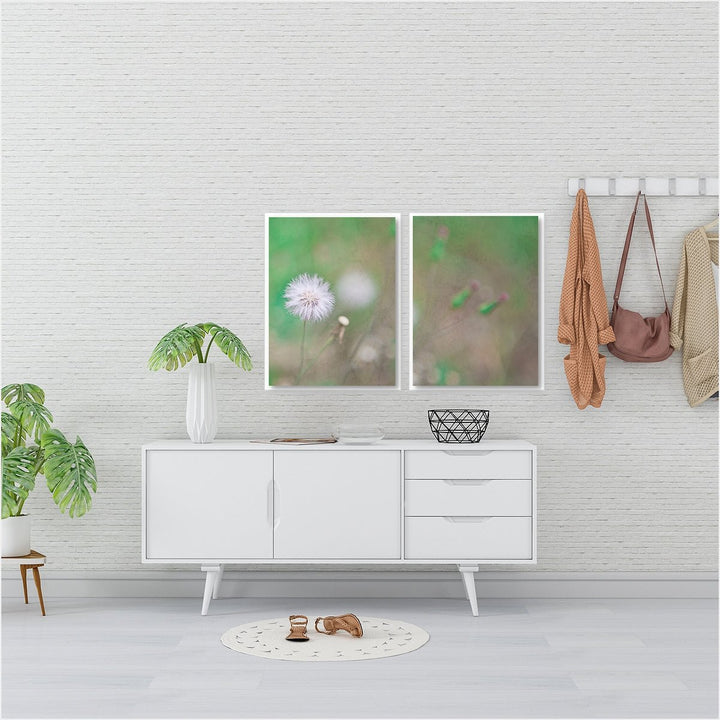 Green Dandelion #2 - Set of 2
