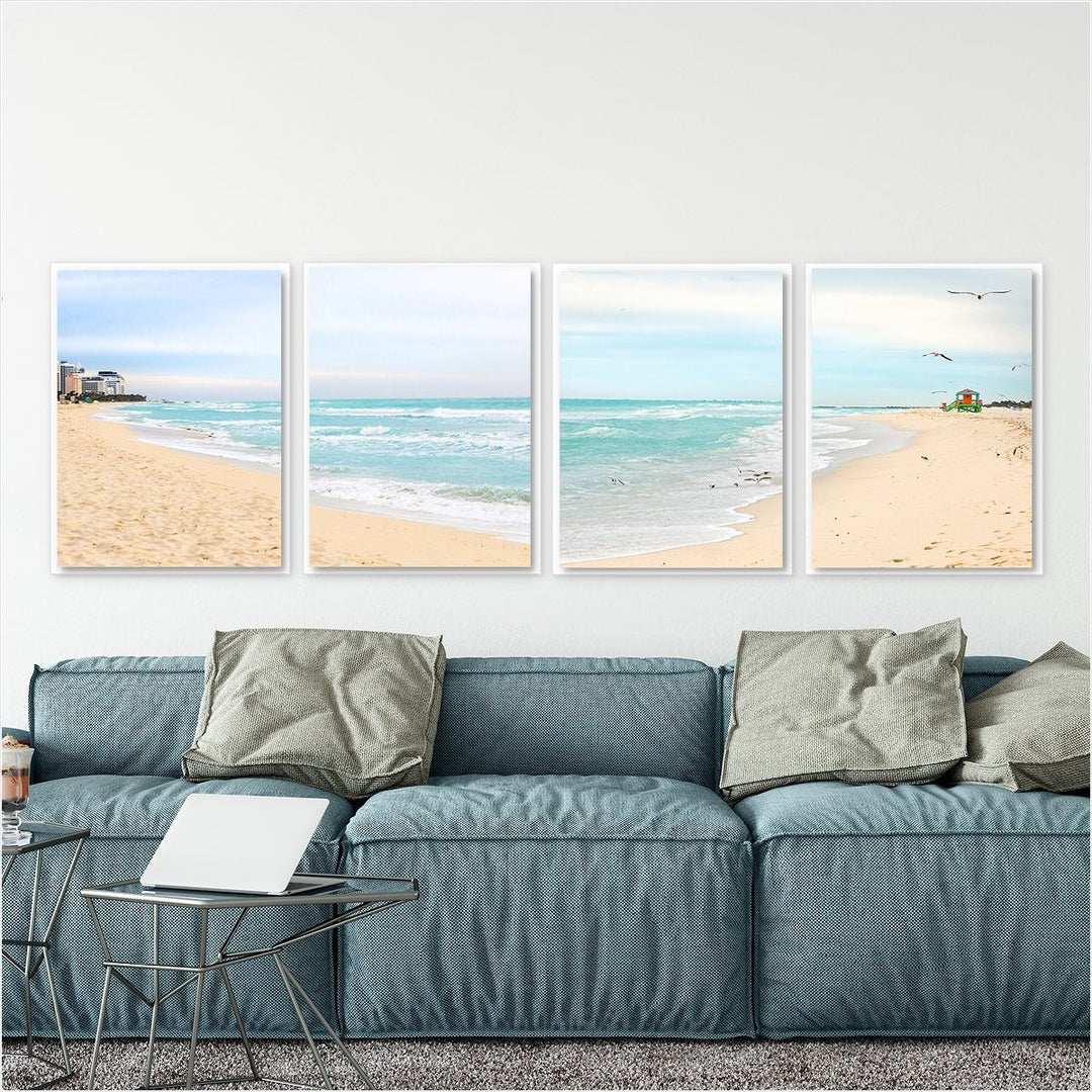 Miami Shoreline #1 and #2 - Set of 4