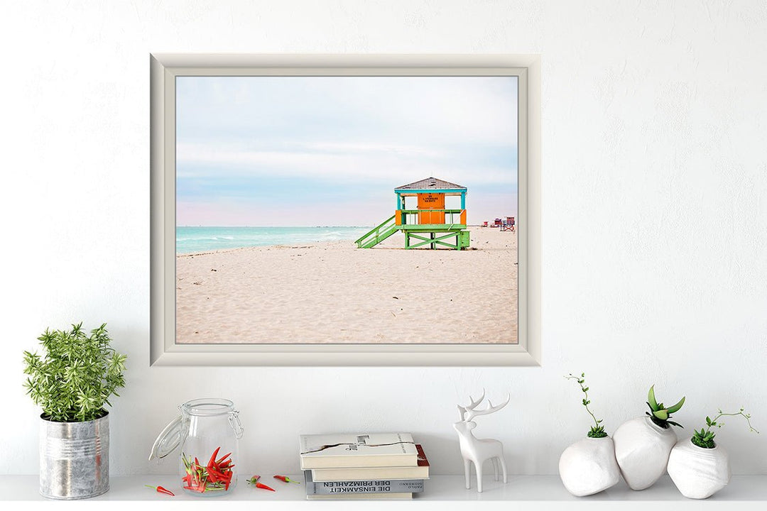 Orange & Green #3 Lifeguard Stand Miami Beach