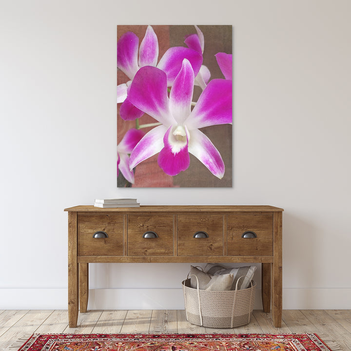 Pink & White Dendrobium - #13 Vertical