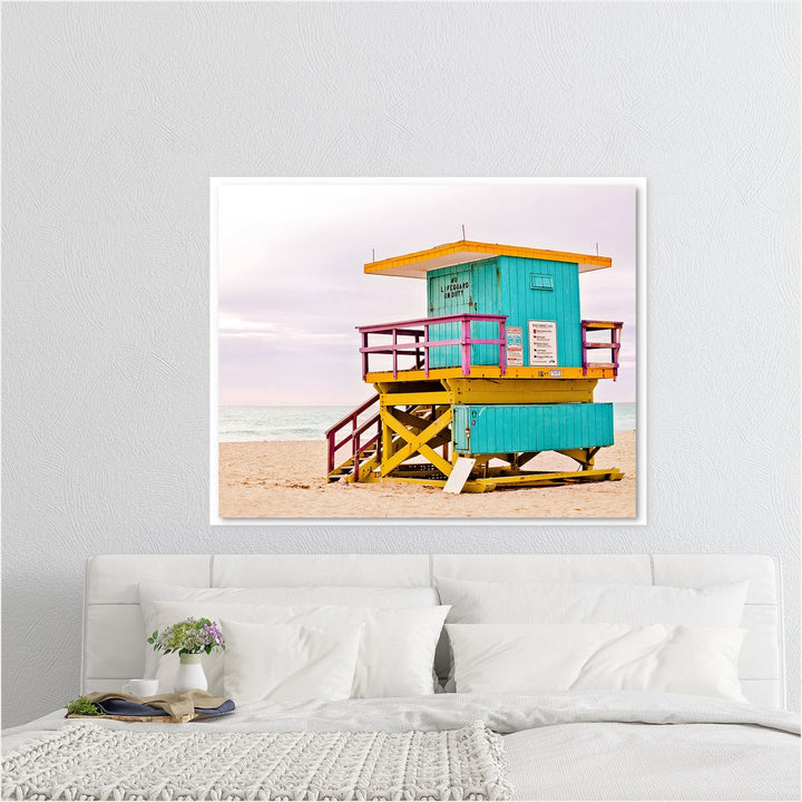 Blue & Yellow #4 Beach Decor Miami Lifeguard Tower