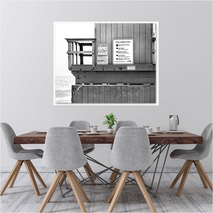 Lifeguard Shack Miami Beach (black & white)