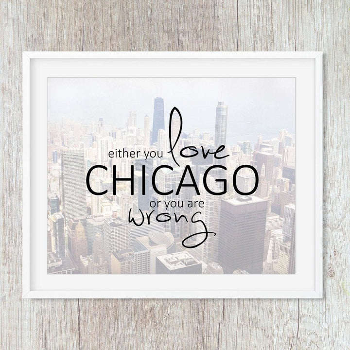 Love Chicago Urban Typography Print - Catch A Star Fine Art