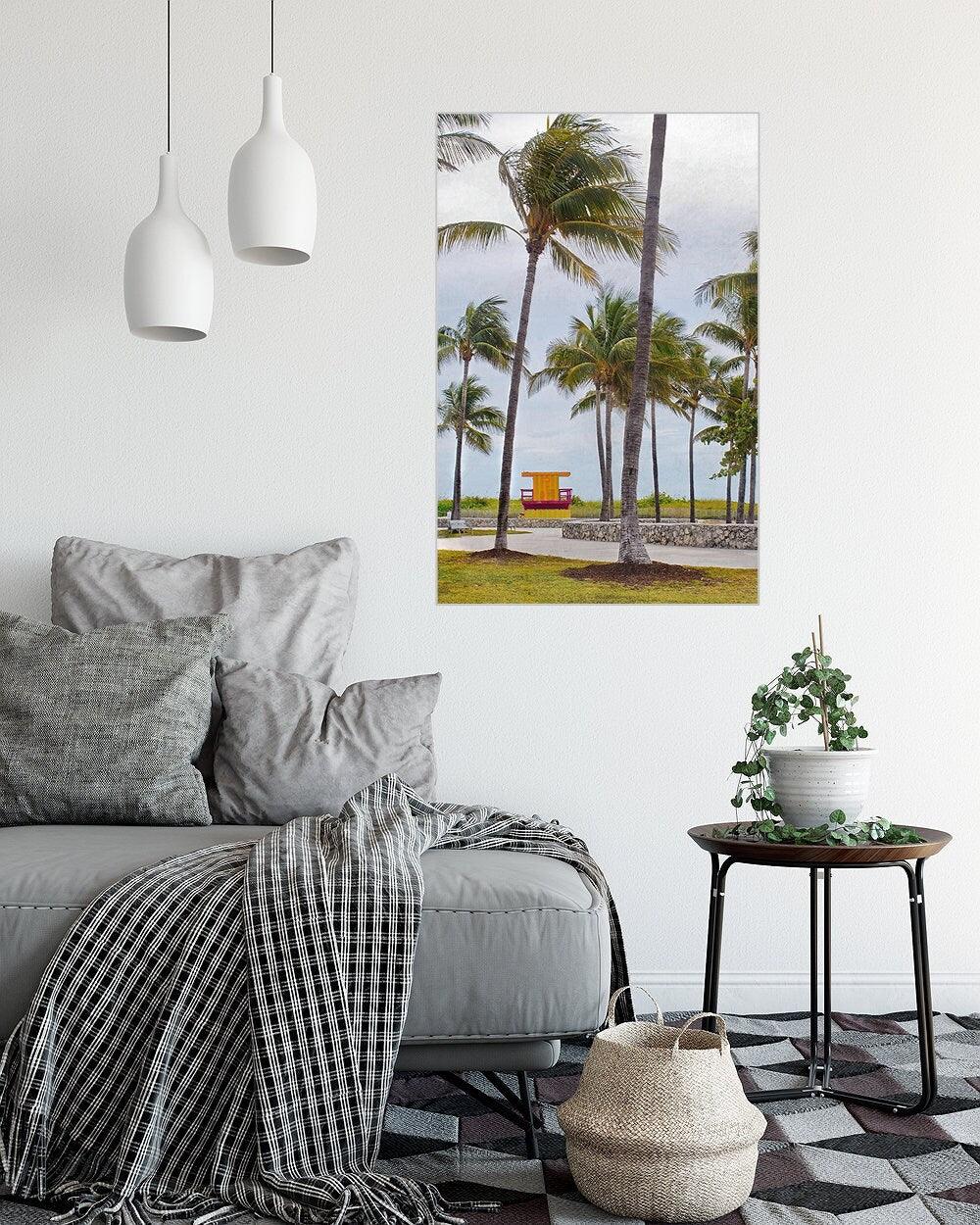Miami Beach Photography, Palm Tree Wall Art Prints