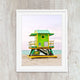 Green Beach Wall Art, Art Deco Coastal Ocean Art