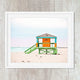 Orange Miami Beach Living Room Wall Art Print