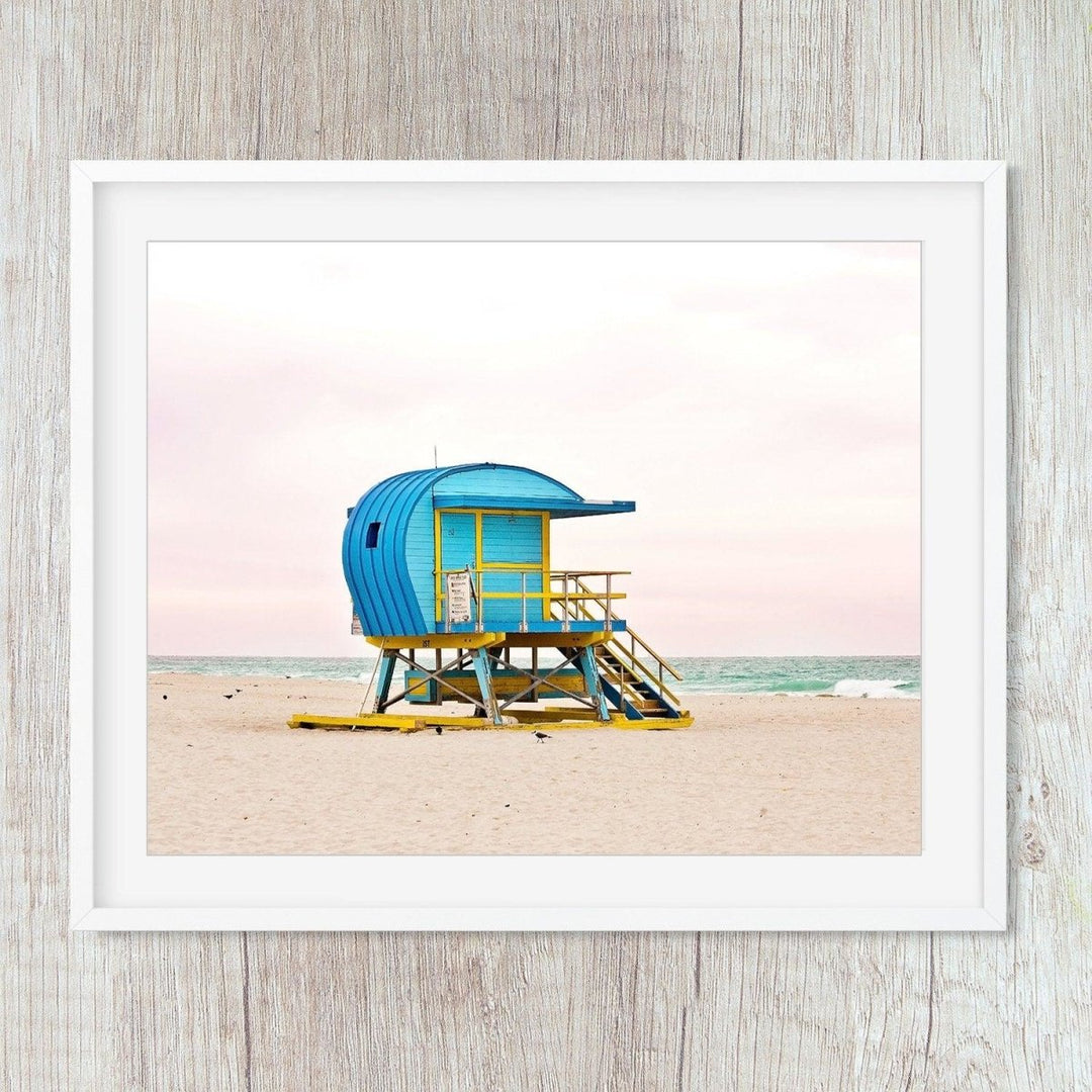 Miami Beach Florida Blue Art Deco Coastal Wall Decor