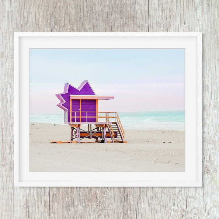 Purple Miami Beach Art Deco Coastal Wall Decor