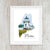 Maine Lighthouse Art Print, Typography Wall Decor