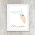 Florida Coastal Typography Travel Art Print