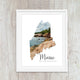 Maine Lighthouse Typography Art Prints