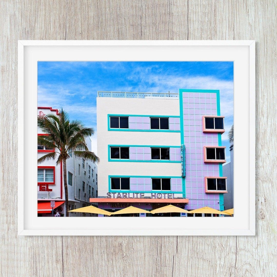 Miami Beach Wall Decor, Pastel Pink Art Deco Prints