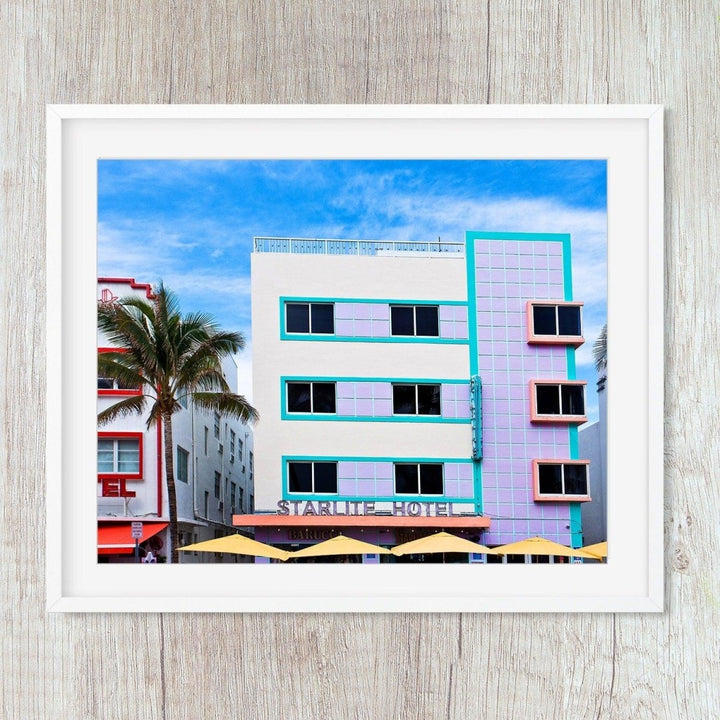Miami Beach Wall Decor, Pastel Pink Art Deco Prints