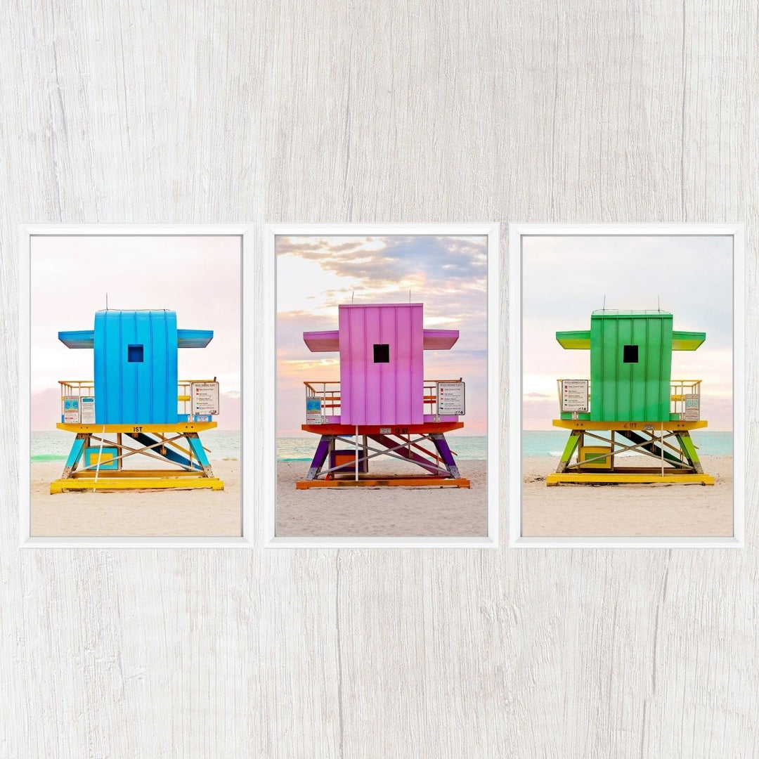 Art Deco Beach Hut Lifeguard Stands Collection - Catch A Star Fine Art