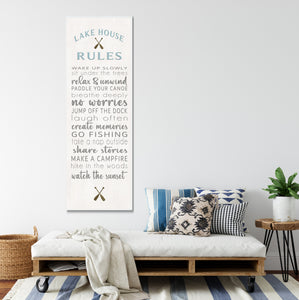 Lake House Rules Sign - oars