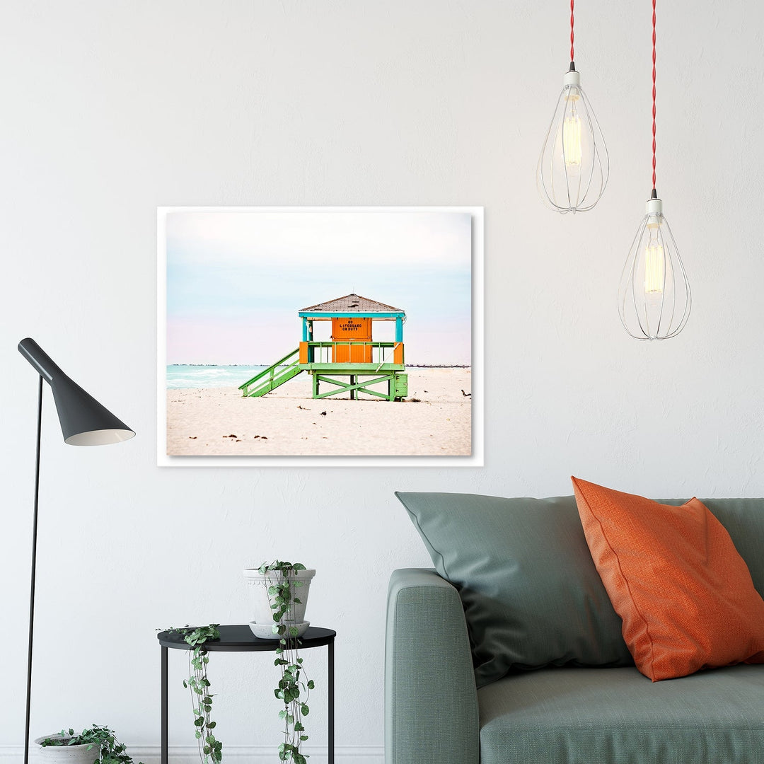 Orange & Green #2 Lifeguard Stand Miami Beach