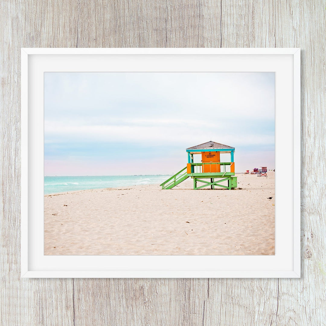 Orange & Green #3 Lifeguard Stand Miami Beach