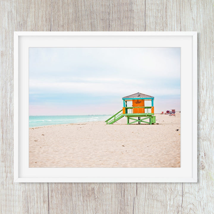 Orange & Green #3 Lifeguard Stand Miami Beach
