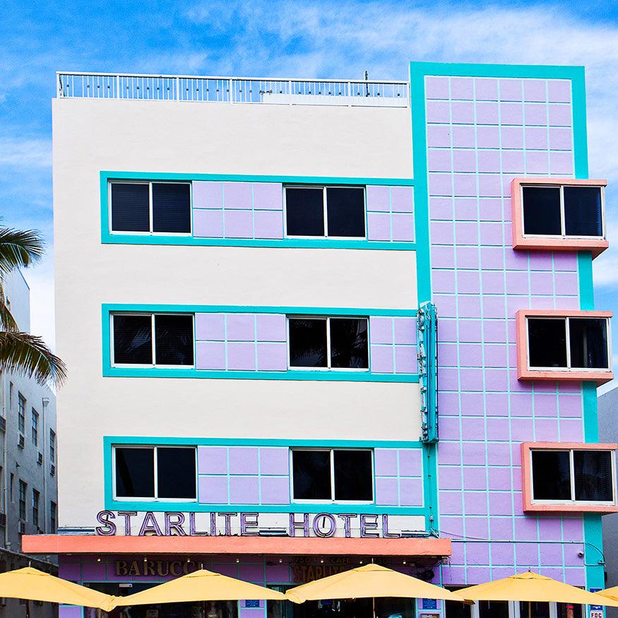 Miami Beach Wall Decor, Pastel Pink Art Deco Prints - Catch A Star Fine Art