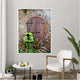 Vintage Wooden Door With Bricks