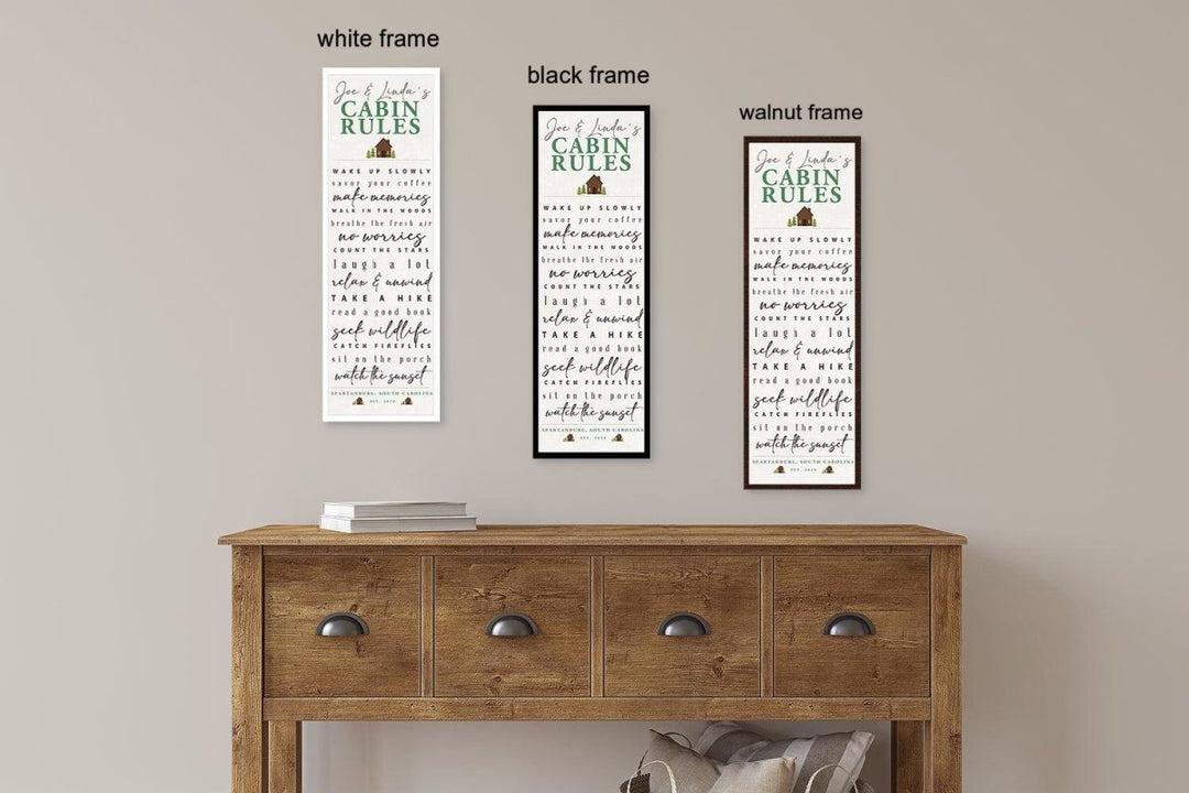 Cabin Rules Custom Canvas Wall Decor - Catch A Star Fine Art