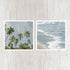 Set of 2 5x5 Palm Trees + Shoreline Beach Prints
