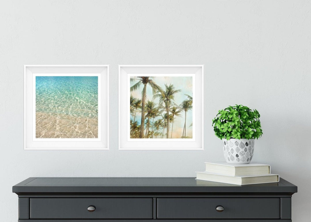 Set of 2 5x5 Palm Trees + Water Prints - Catch A Star Fine Art