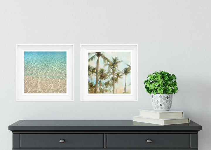 Set of 2 5x5 Palm Trees + Water Prints - Catch A Star Fine Art