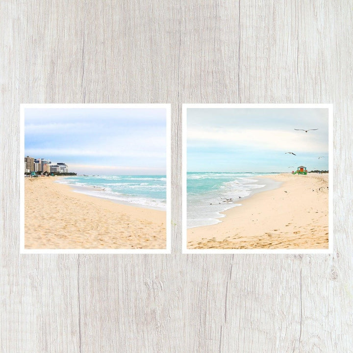 Set of 2 5x5 Miami South Beach Prints - Catch A Star Fine Art