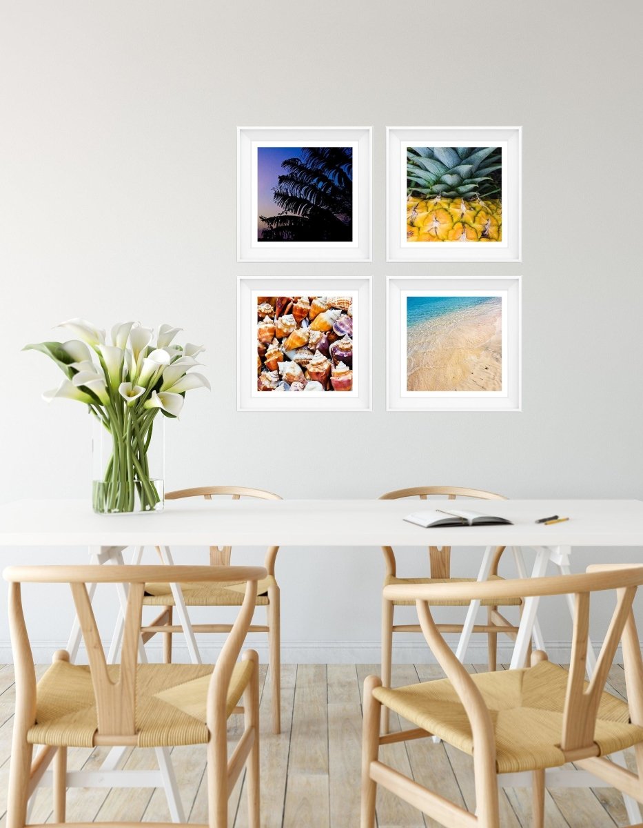 Set of 4 5x5 Colorful Tropical Beach Art Prints - Catch A Star Fine Art