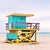 Blue & Yellow #1 Beach Lifeguard Stand (vertical) - Catch A Star Fine Art