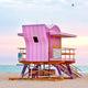 Pink #2 Art Deco Lifeguard Stand Miami Beach - Catch A Star Fine Art