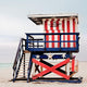 Red White & Blue #3 Lifeguard Stand Miami Beach - Catch A Star Fine Art