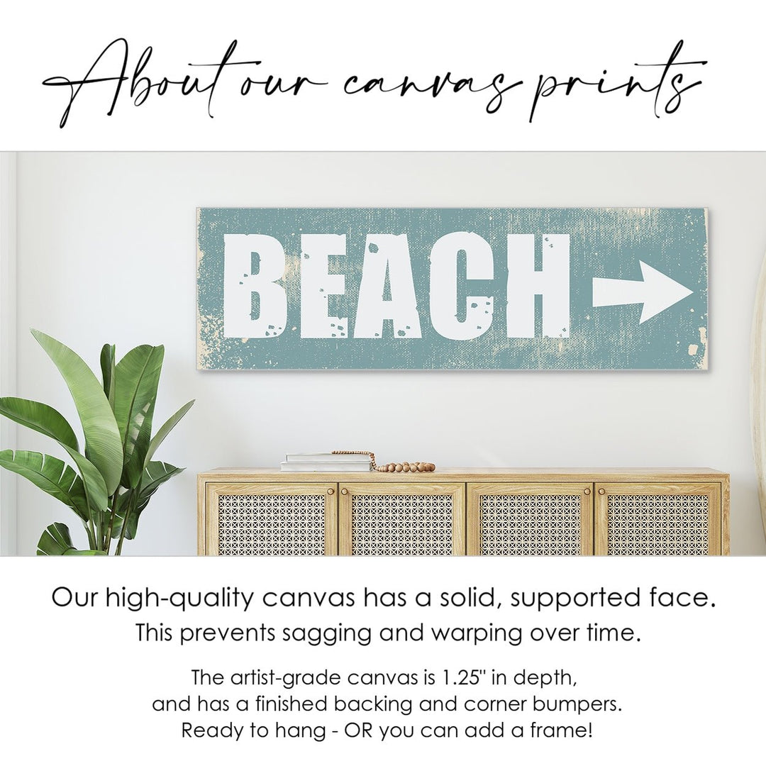 Custom Beach Sign Canvas Wall Decor