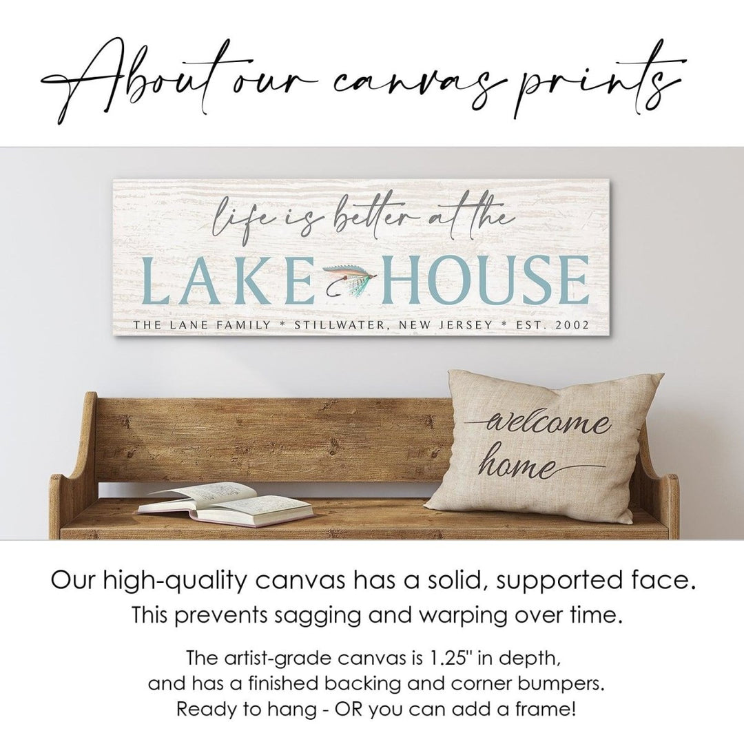 Life Is Better At The Lake House Canvas Sign - Catch A Star Fine Art