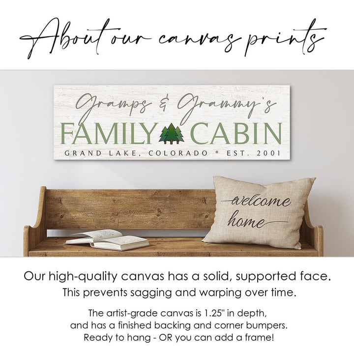 Family Cabin Custom Canvas Sign - Catch A Star Fine Art