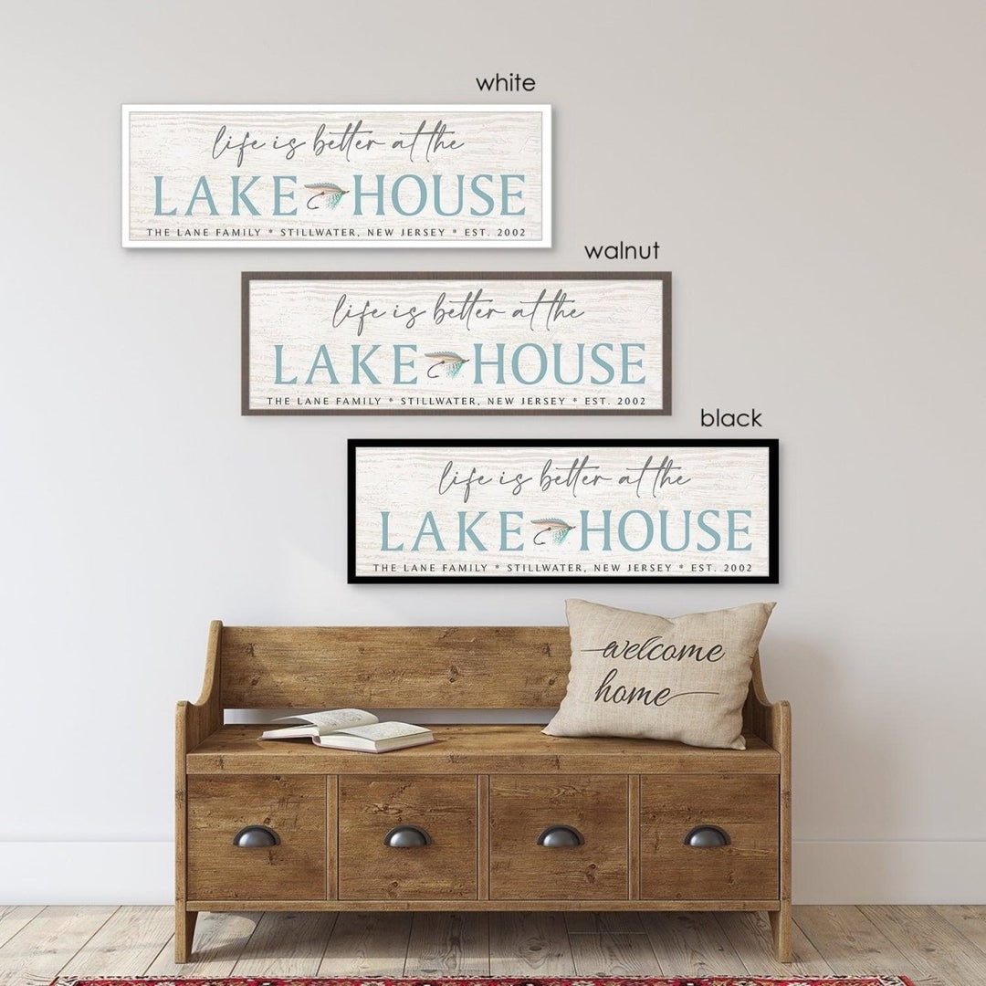 Life Is Better At The Lake House Canvas Sign - Catch A Star Fine Art