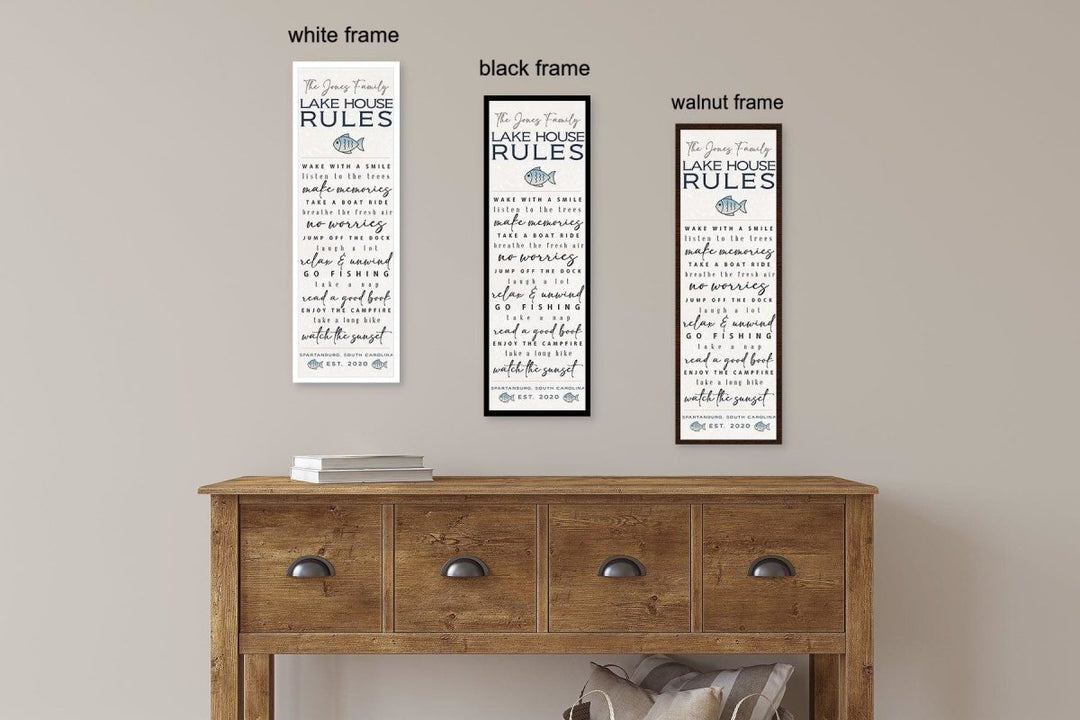Lake House Rules Custom Canvas Sign - Catch A Star Fine Art